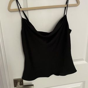 Chic cowl neck satin tank